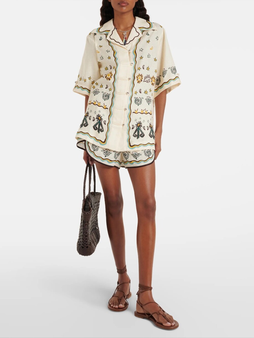 Alemais Antoinette printed linen shirtUS 2
